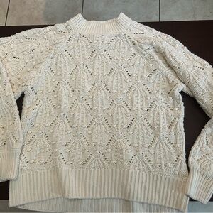 H&M Cream Textured Knit Sweater
